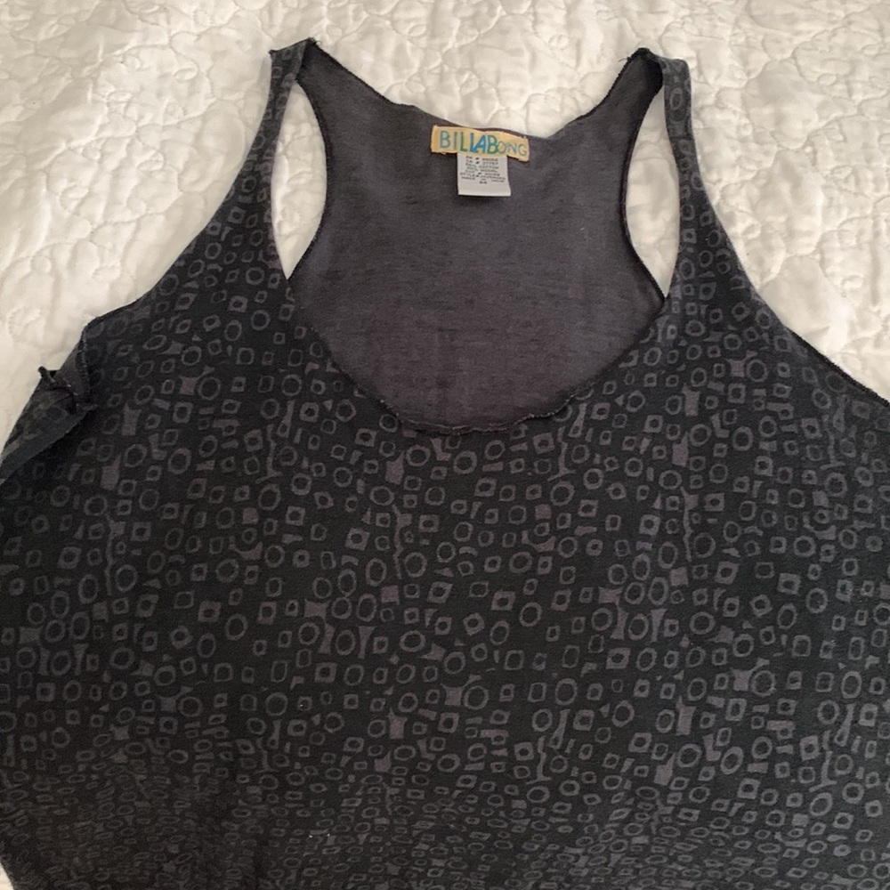 Billabong Retro Geometric Graphic Black Tank Top size M